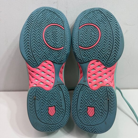 K-Swiss Womens Pickleball Shoes Size 8.5 Teal & Pink Low Top Lightweight - Picture 7 of 9